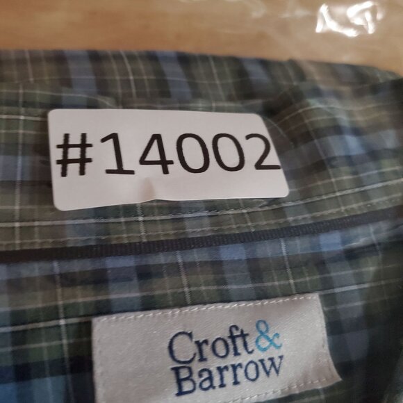 Croft & Barrow Shirt Mens XXL Blue Plaid Easy Care Long Sleeve Button Up - Picture 9 of 9